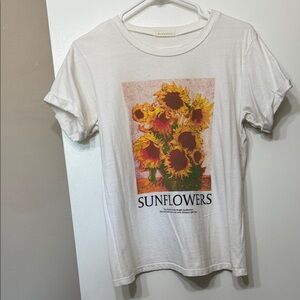 Occasion Sunflower Print White Tee